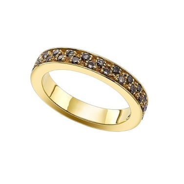 ISABEL GUARCH COLORS YELLOW GOLD AND BROWN DIAMONDS RING