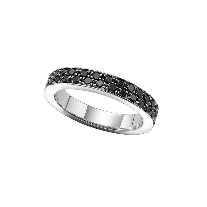 COLORS WHITE GOLD AND BLACK DIAMONDS RING