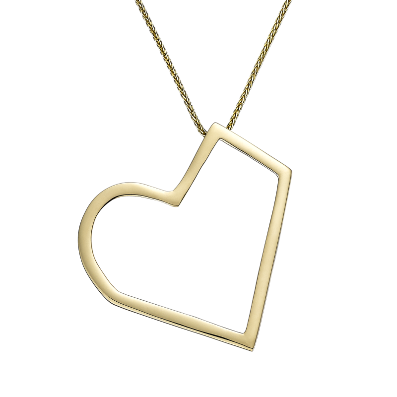 Heart Pendant of gold of 18 kts. With chain