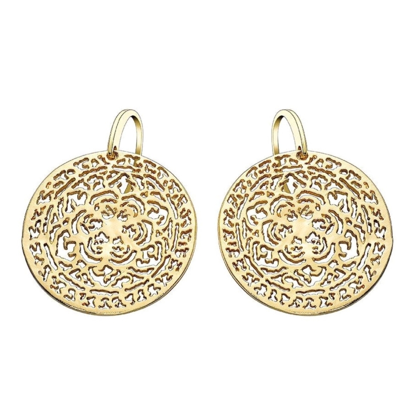 Gold and sterling silver earrings