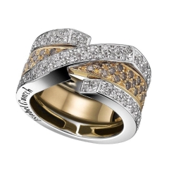 ISABEL GUARCH COLORS WHITE GOLD AND DIAMONDS JACKET RING