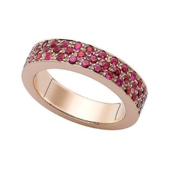 Rose gold ring with rose sapphires
