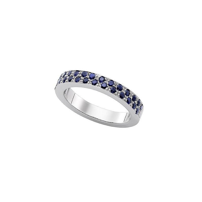 COLORS WHITE GOLD AND BLUE SAPPHIRES RING
