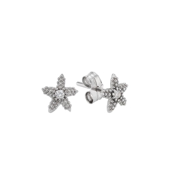 White gold earrings with central diamond