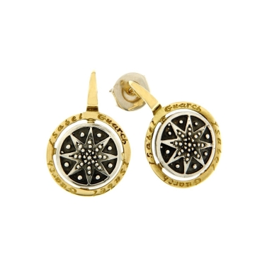 Sterling silver and 18ct gold earrings