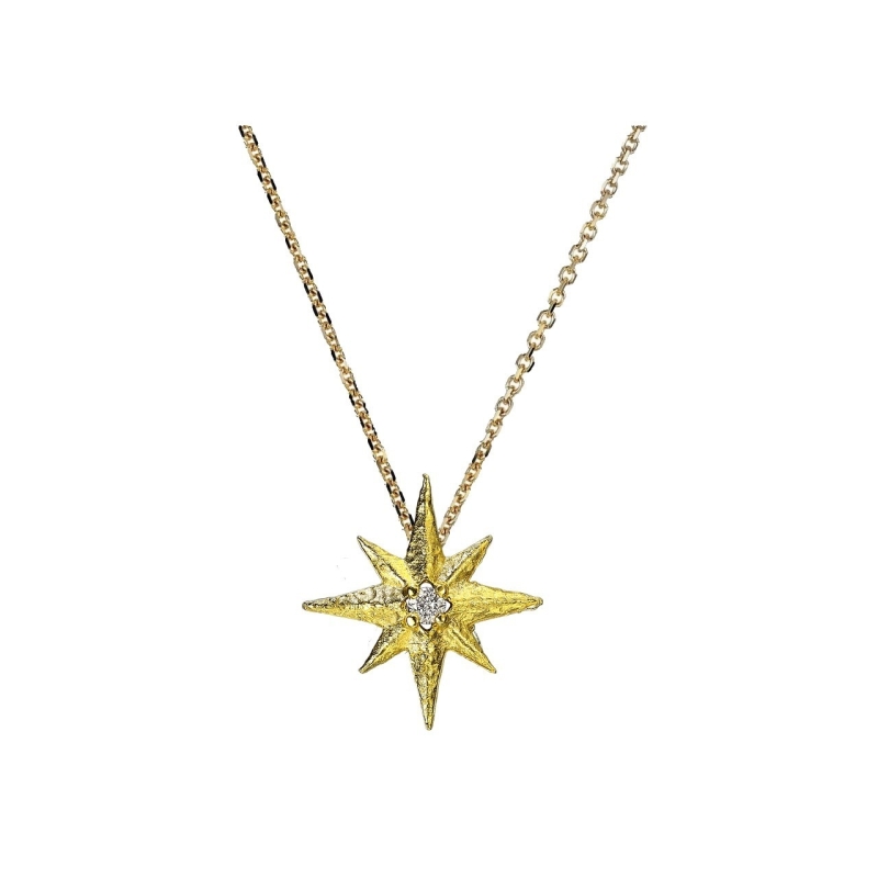 Yellow gold necklace and Diamond