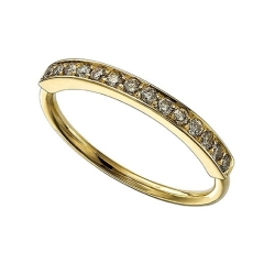YELLOW GOLD RING AND BROWN DIAMONDS