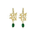 ISABEL GUARCH FORMENTOR STERLING SILVER AND JADE EARRINGS