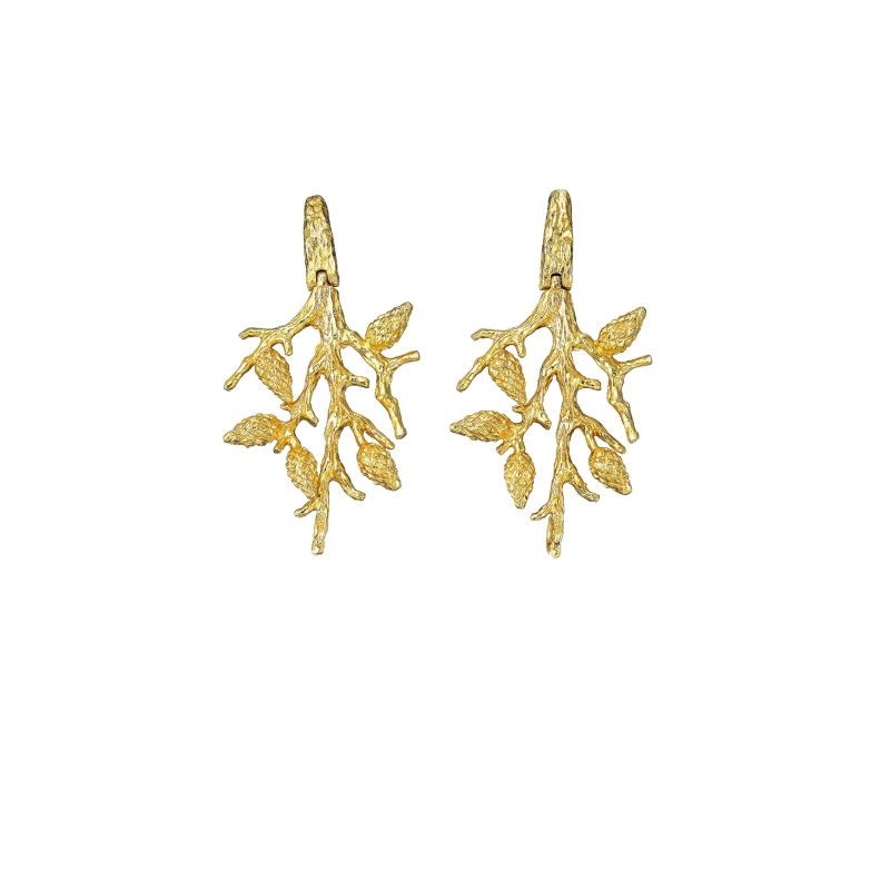 Gold, sterling silver earrings