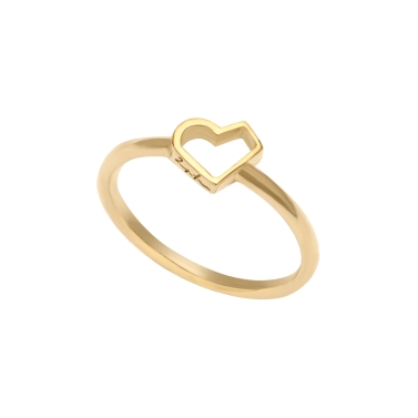Yellow gold Happy heart ring