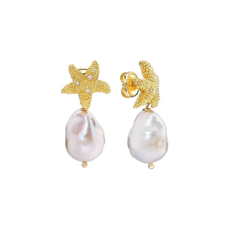 ESTEL GOLD AND PEARL EARRINGS
