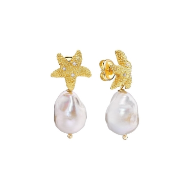 GOLD AND PEARL ESTEL EARRINGS