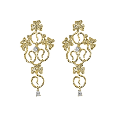 ISABEL GUARCH MODERNISMO 1903 GOLD AND DIAMOND EARRINGS