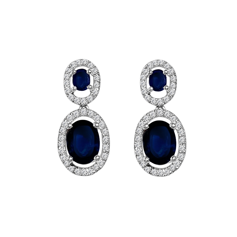 WHITE GOLD AND SAPPHIRES EARRINGS
