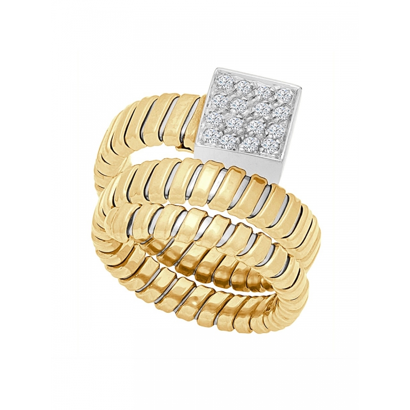 Yellow gold ring with brilliants