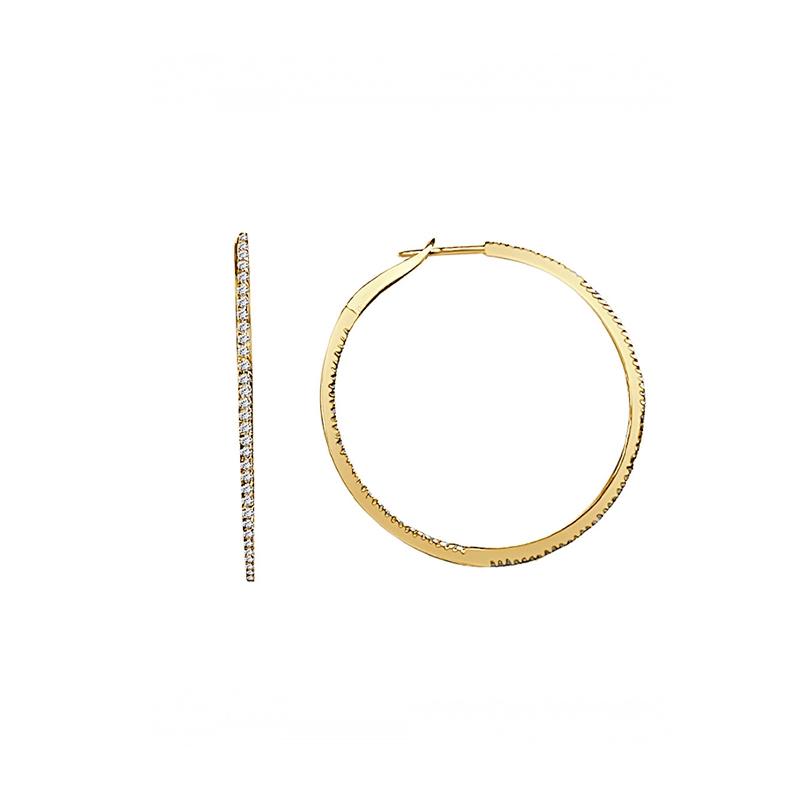 BE GOLD YELLOW GOLD AND DIAMONDS HOOPS No.1