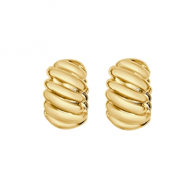 BE GOLD OVAL GOLD GADROON HOOPS