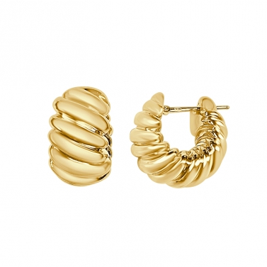 BE GOLD OVAL GOLD GADROON HOOPS