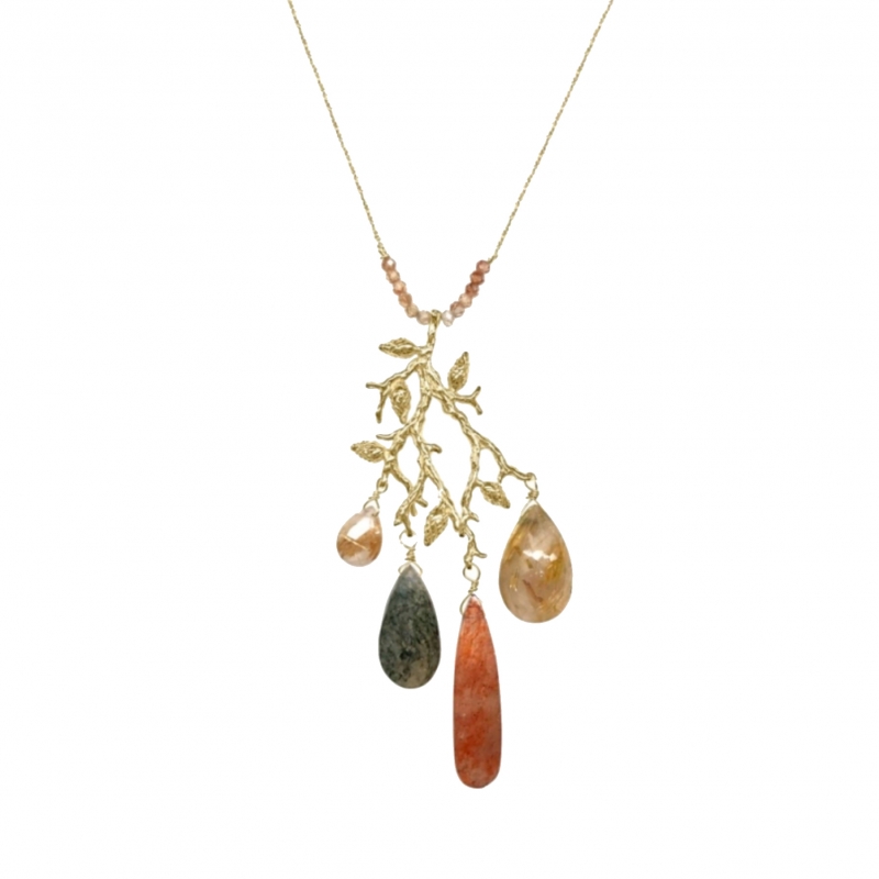 YELLOW GOLD AND QUARTZ FORMENTOR NECKLACE