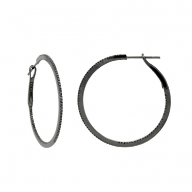 BLACK GOLD AND DIAMOND HOOPS