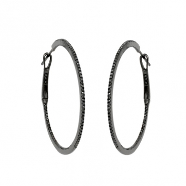 BLACK GOLD AND DIAMOND HOOPS
