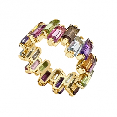 ISABEL GUARCH JEWELS GOLD RING MULTICOLORED SAPPHIRES