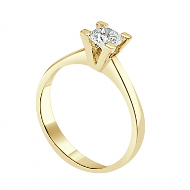 ISABEL GUARCH MALLORCA JEWELS YELLOW GOLD AND DIAMOND SOLITAIRE RING