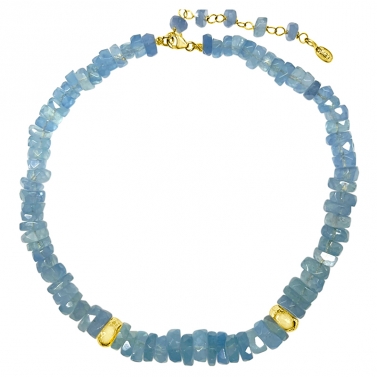 ISABEL GUARCH MALLORCA JEWELS GOLD AND AQUAMARINE NECKLACE