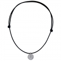 FONERS WHITE GOLD AND LEATHER NECKLACE