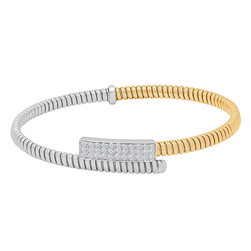 BE GOLD BICOLOR GOLD AND DIAMONDS WRISTBAND