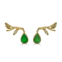 FORMENTOR GOLD AND EMERALD BRIDE EARRINGS