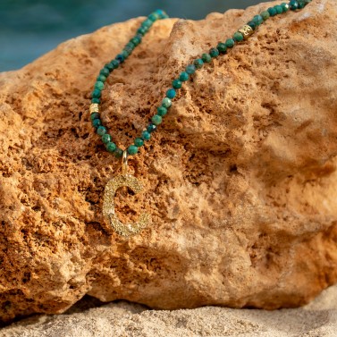 ISABEL GUARCH JEWELRY MALLORCA NOMS GOLD AND TURQUOISE NECKLACE