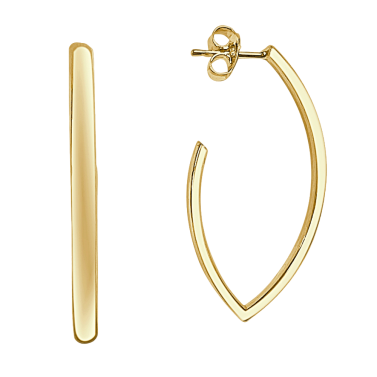 BE GOLD OVAL GOLD HOOPS