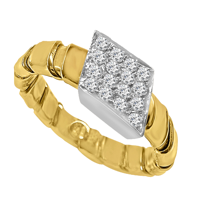 BE GOLD YELLOW GOLD AND DIAMOND RING