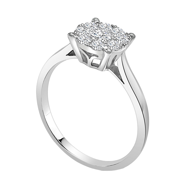 WHITE GOLD AND DIAMONDS SOLITAIRE RING