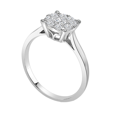 WHITE GOLD AND DIAMONDS SOLITAIRE RING