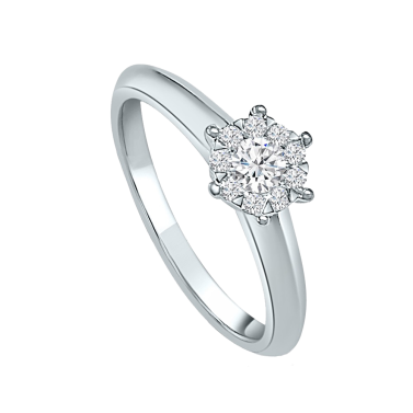 WHITE GOLD AND DIAMOND SOLITAIRE RING