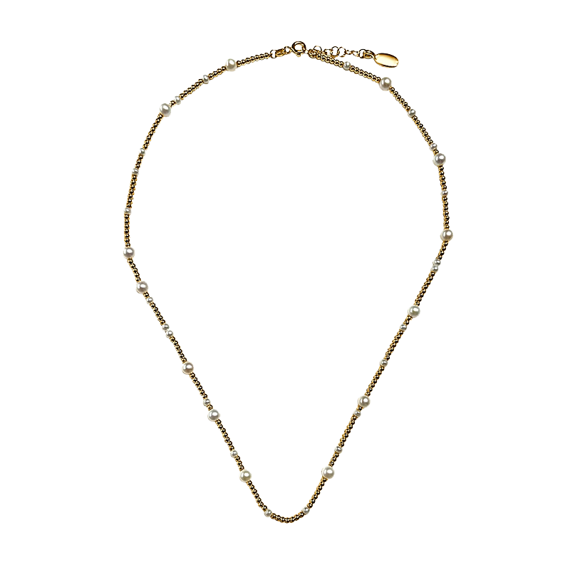 BE GOLD PEARL AND GOLD NECKLACE