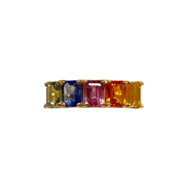 ARC EN CIEL GOLD AND MULTICOLOURED SAPPHIRE RING