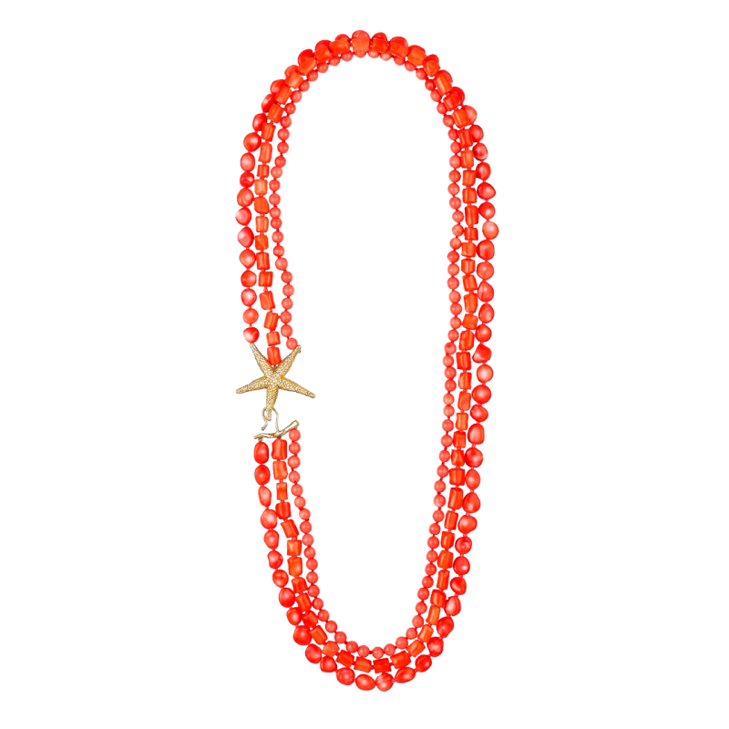 ESTEL GOLD AND CORAL NECKLACE
