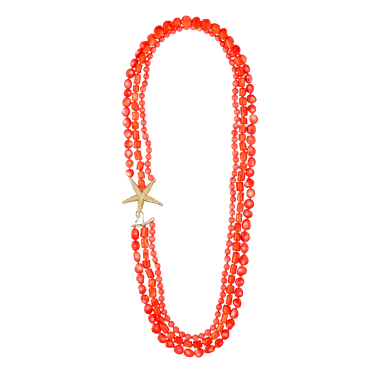 ESTEL GOLD AND CORAL NECKLACE