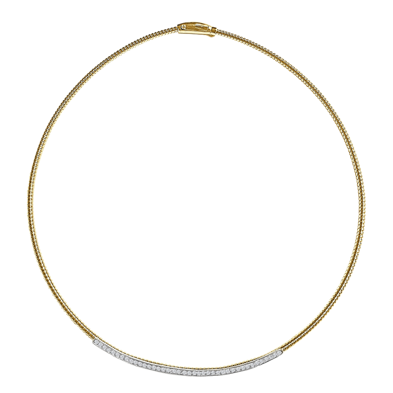 YELLOW GOLD AND DIAMONDS NECKLACE