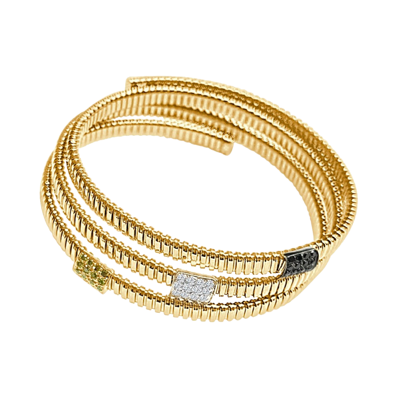 BE GOLD MULTICOLORED DIAMONDS AND GOLD BRACELET