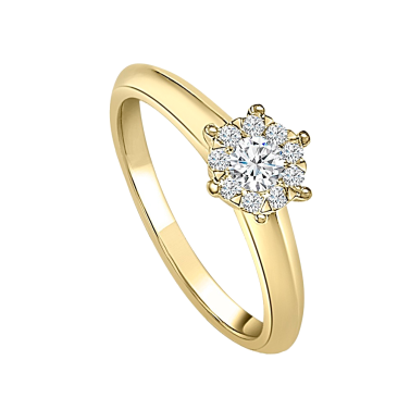 GOLD AND DIAMOND SOLITAIRE RING