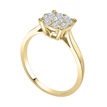 GOLD AND DIAMONDS SOLITAIRE RING