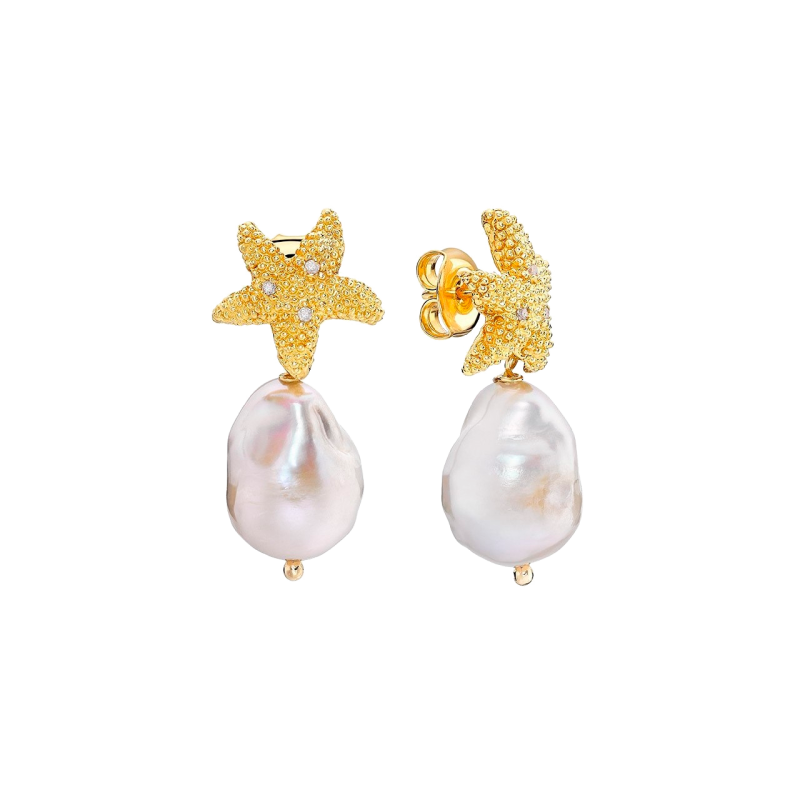 ESTEL GOLD AND PEARL EARRINGS
