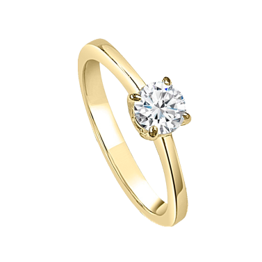 GOLD AND DIAMONDS SOLITAIRE RING