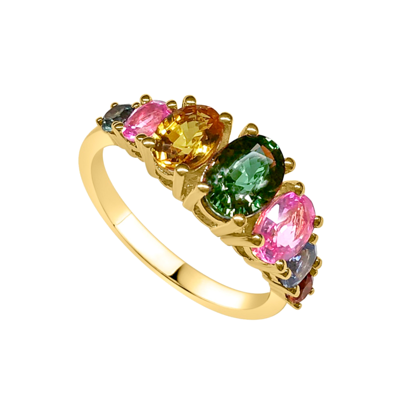ARC EN CIEL GOLD AND SAPPHIRE RING