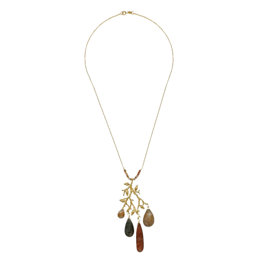 YELLOW GOLD AND QUARTZ FORMENTOR NECKLACE