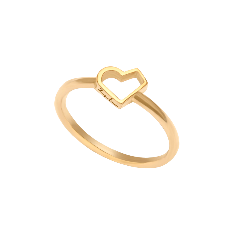 HAPPY HEART YELLOW GOLD RING